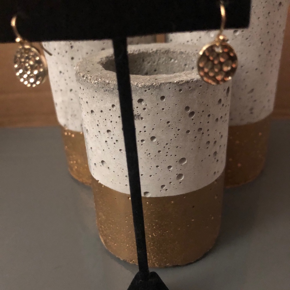 Gold color disc earrings